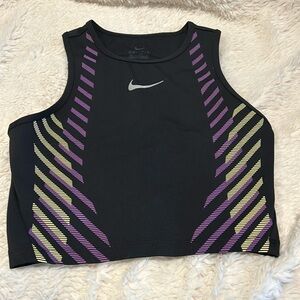 Nike cropped black tank top